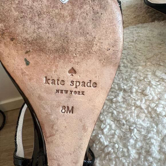 Kate Spade Black Strappy Wedge Sandals size 8 - Picture 7 of 10